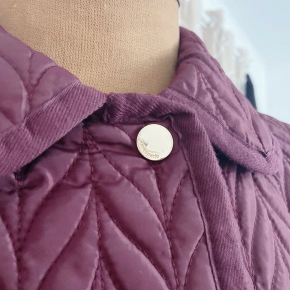 Kate Spade Quilted Snap Button Jacket Coat Red XS - Picture 11 of 12